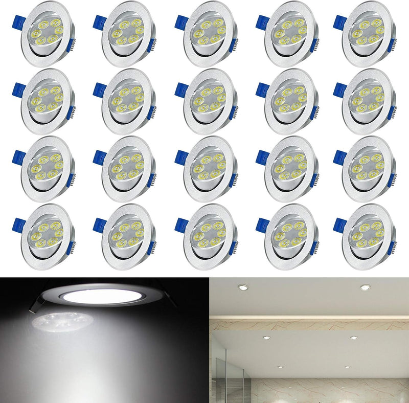 AufuN 20 x 3W LED Einbauleuchte Schwenkbar LED Deckenspot LED Einbauspot Weiss LED Spot Einbauleucht