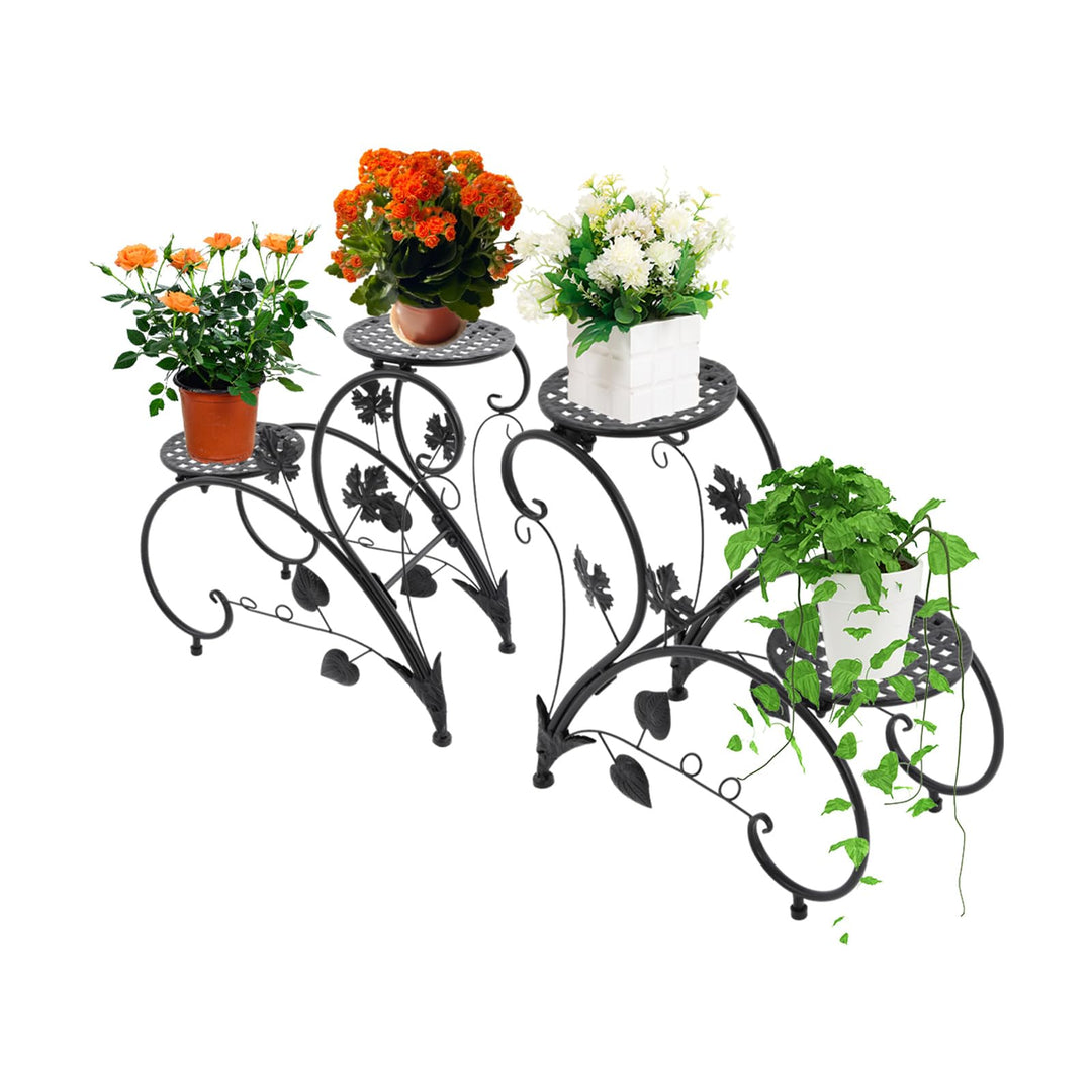 Pflanzenregal Gartenregal,Metall BlumenstäNder,2Er-Set Eisen PflanzenstäNder Vintage für Zimmerpflan