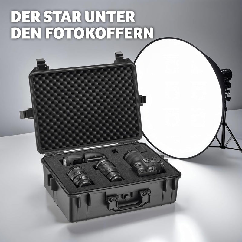 tectake® Kamerakoffer, Universalkoffer, Outdoor Box wasserdicht als Transportkoffer, Hardcase zur La