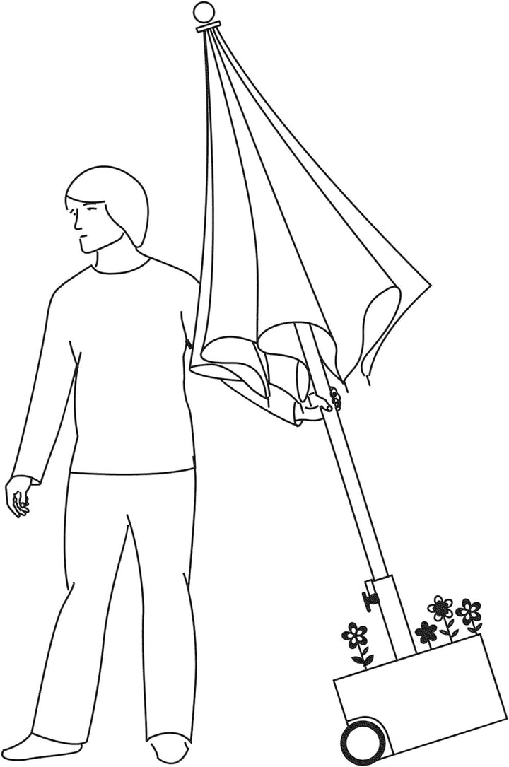 XXD Schirmständer grau mit Rollen Flowerpower
