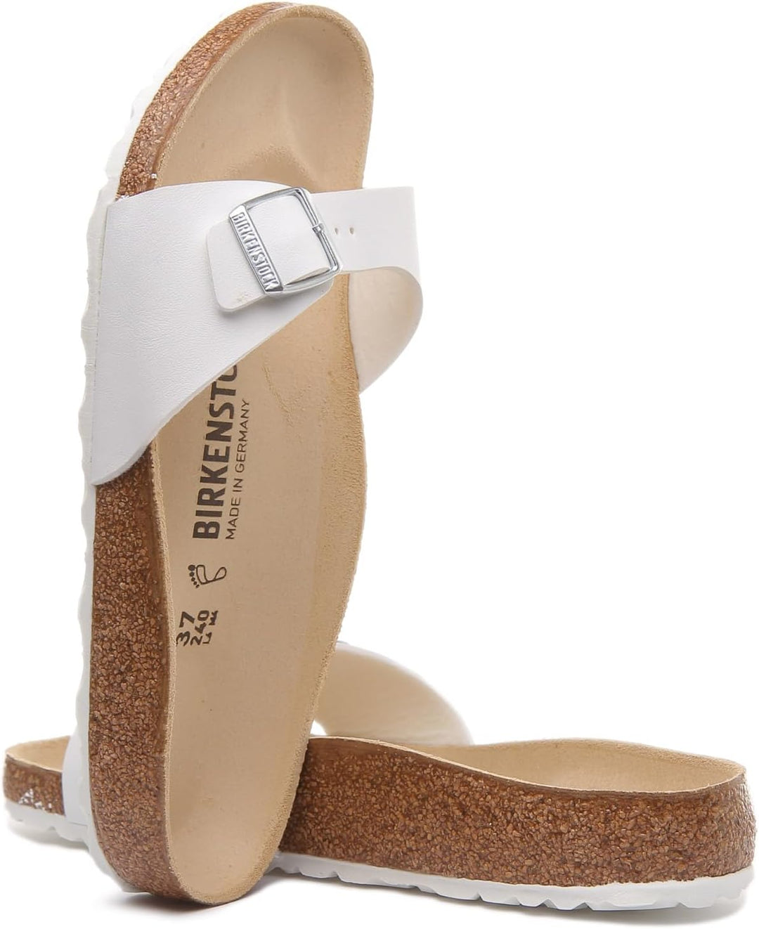 Birkenstock Unisex Erwachsene Pantolette Madrid Birko-Flor normal 43 EU Weiss, 43 EU Weiss