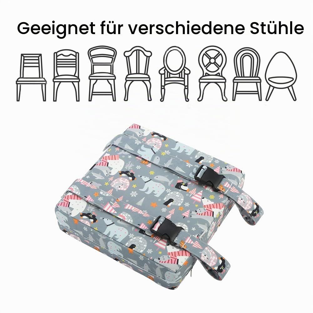 Zicac Sitzerhöhung Baby Tragbar Sitzkissen Cartoon Design für Kinder (Grau), Grau