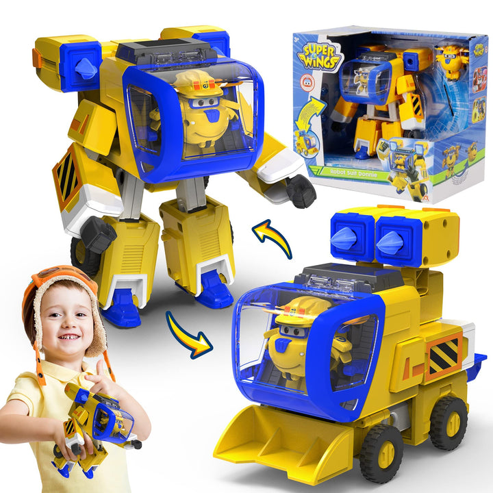 Super Wings EU750322 - Transformierender New Robot Suit Donnie, ca. 23 cm grosse Spiel-Figur für Kin