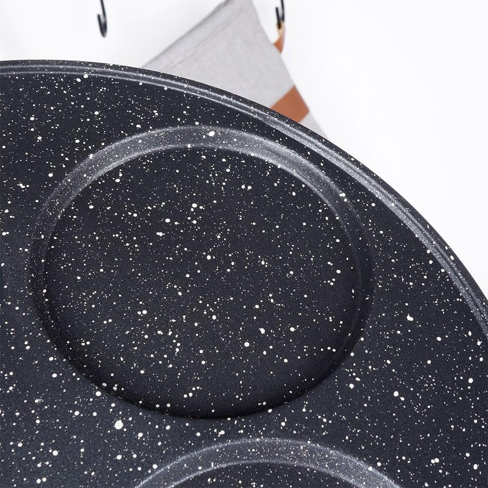 Orion Group Augenpfanne Ø 27 cm | Spiegelei-Pfanne für 4 Eier | Crepepfanne für Gas | fur Induktion,
