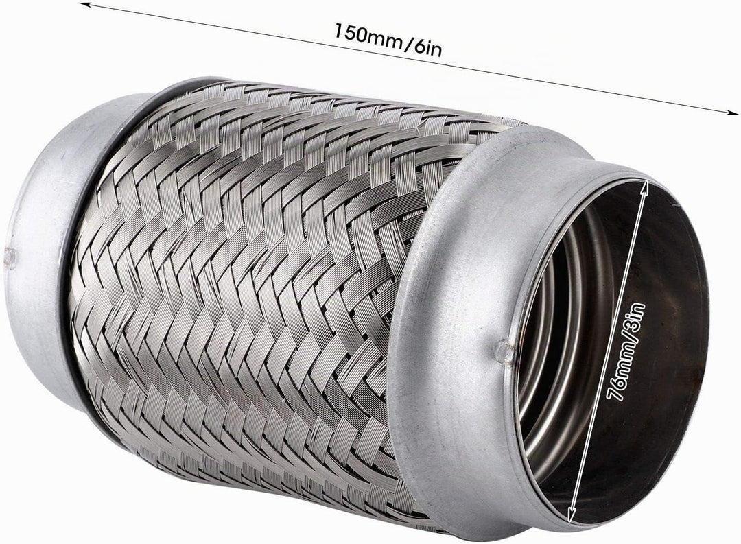 aqxreight - Flexibles Auspuffrohr, 150 x 76 mm / 6 x 3 Zoll Auto-Edelstahl-Auspuff-Rohr zur Reparatu