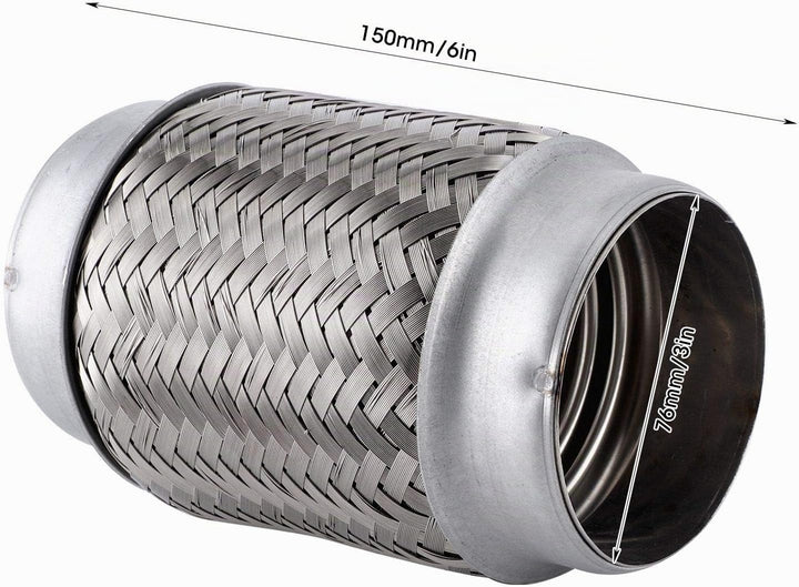 aqxreight - Flexibles Auspuffrohr, 150 x 76 mm / 6 x 3 Zoll Auto-Edelstahl-Auspuff-Rohr zur Reparatu