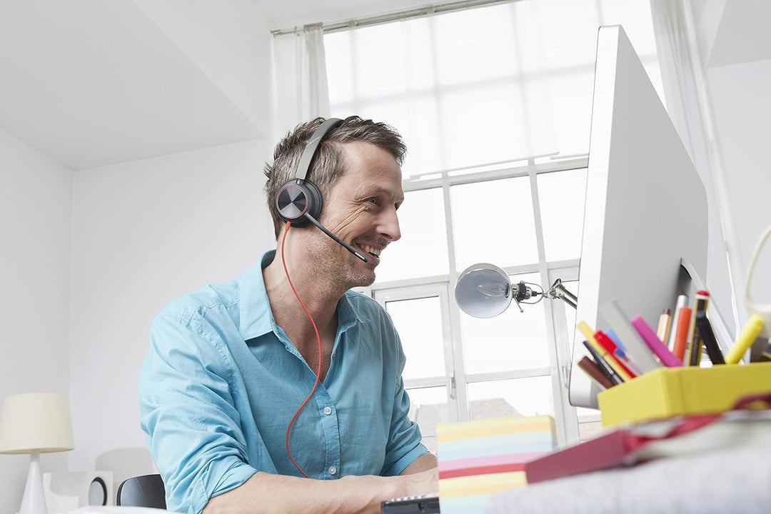 Poly - Blackwire 8225 Stereo-Headset mit Mikrofon (Plantronics) – PC-Headset mit USB-A zum Anschluss