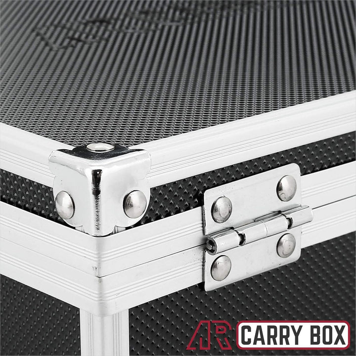 AR Carry Box® Kleine Alubox Alukoffer Aluminium Koffer Werkzeugkoffer leer 260x210x80mm Alu/Schwarz,