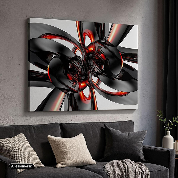 Bilder auf Leinwand 100x70cm Leinwandbild Abstrakt Ring Glas Komposition Gross Wanddeko Bild Schlafz