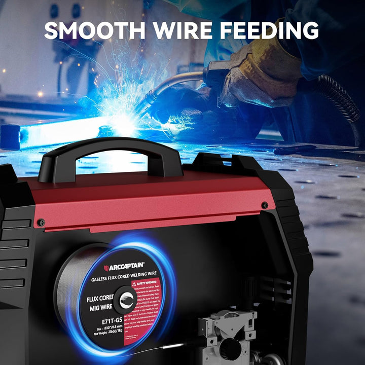 ARCCAPTAIN Fülldraht 0,8mm 2KG E71T-GS MIG Schweissdraht für Schweissgerät ohne Gas MIG/MAG FLUX Sch