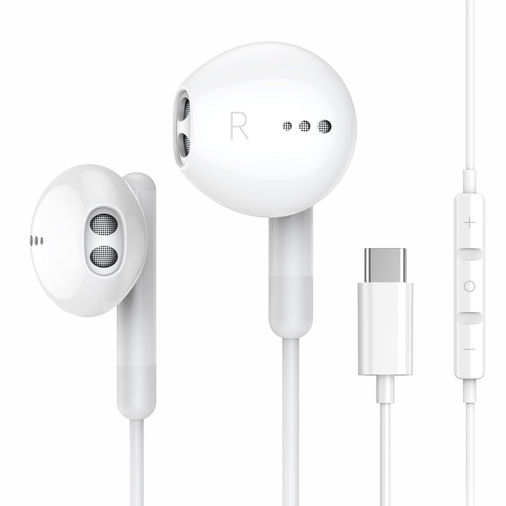 USB C Kopfhörer für iPhone 17 Air 16 15 Plus Pro Max iPad Pro In-Ear Kopfhörer mit Kabel USB C, Mikr