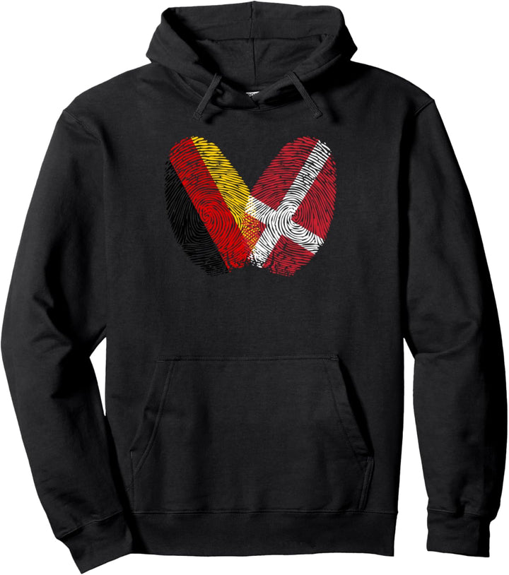 Fingerabdruck Skandinavien Deutschland Däne Dänemark Pullover Hoodie
