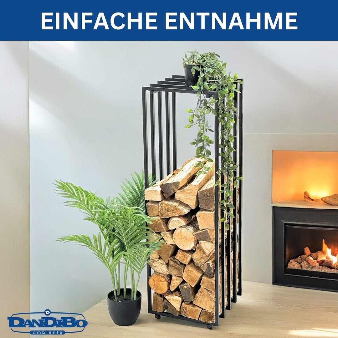 DanDiBo Kaminholzregal Innen Metall Schwarz Feuerholzregal Brennholzregal Kaminholzständer 96609 Kam