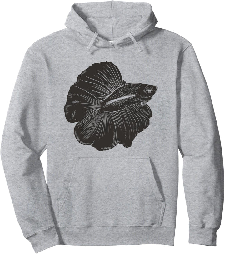 Betta Fish Art Siamesischer Fighting Fish Aquarium-Besitzer, Schwarz Pullover Hoodie