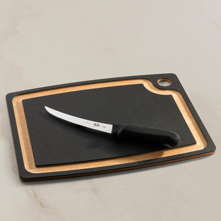 Victorinox Fibrox Ausbeinmesser, Scharfes Küchenmesser für Fleisch und Geflügel, 15 cm, Gebogene Kli