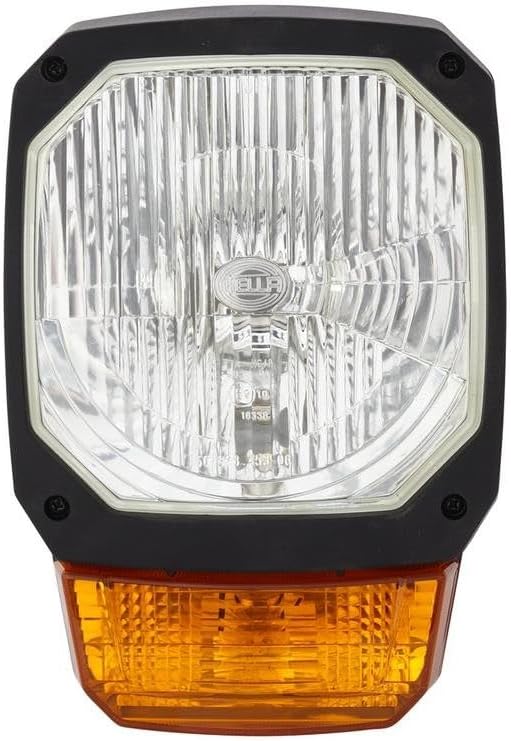 HELLA - Halogen-Hauptscheinwerfer - 12V - Einbau - Lichtscheibenfarbe: gelb - Stecker: DEUTSCH Steck