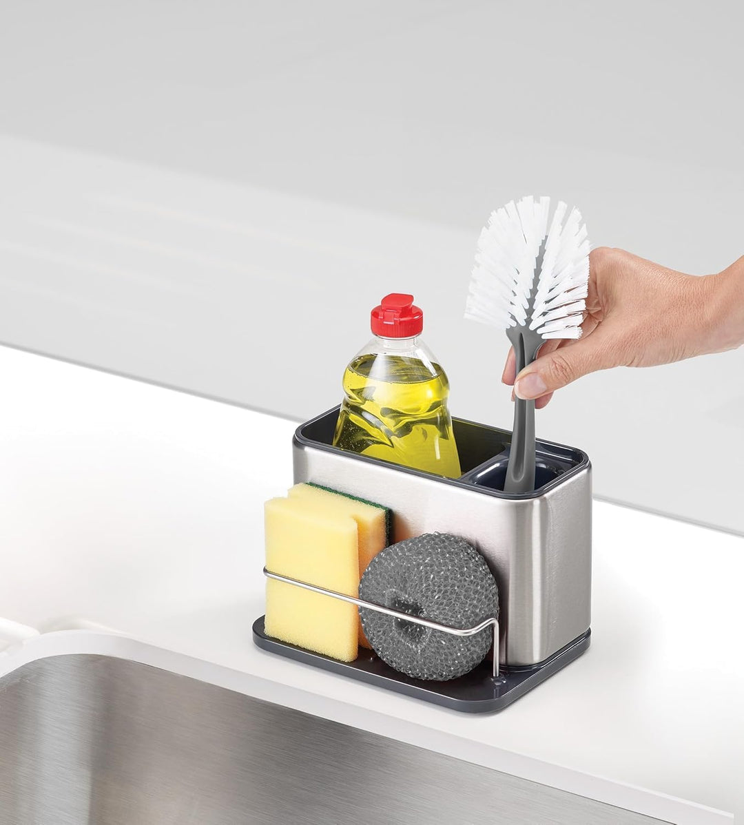 Joseph Joseph Surface - Utensilientöpfe Spülbeckenablage, Utensilientöpf mit Schwamm, Bürste und Spü