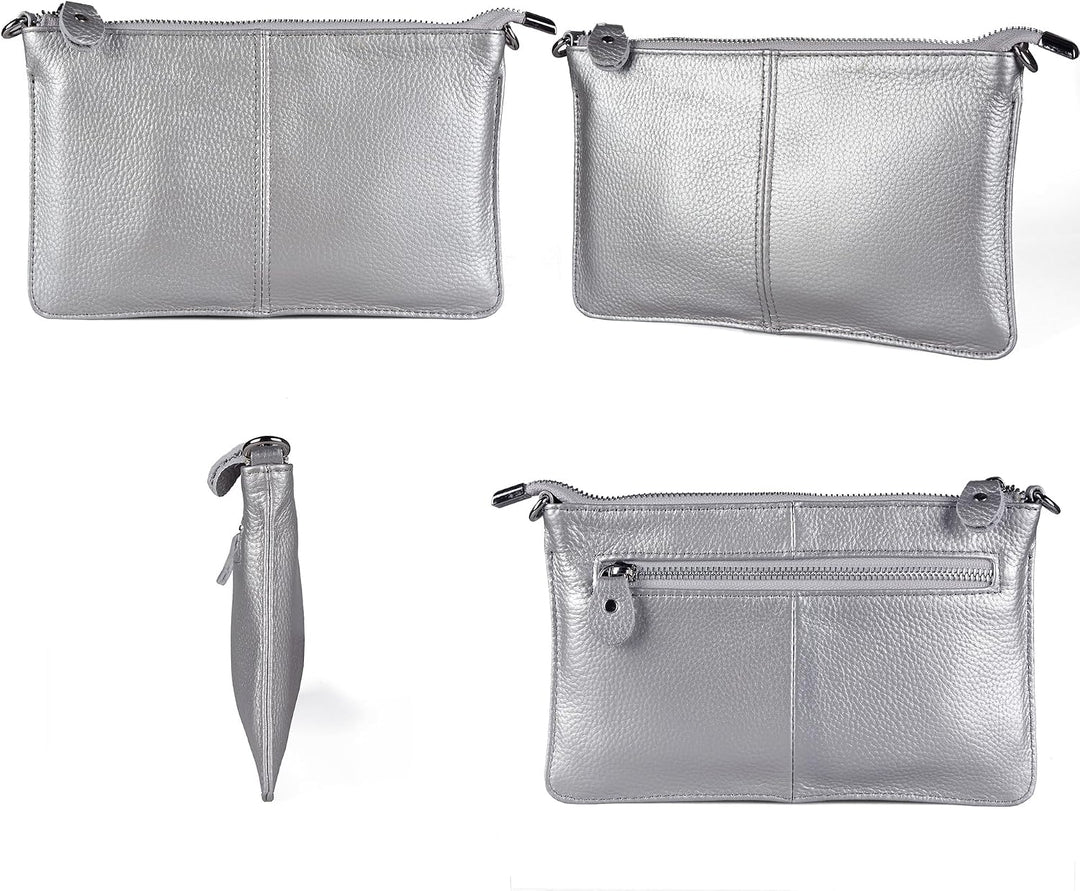 Befen Leder-Clutch, Geldbörse, kleine Umhängetasche für Damen A-silber, Kl574p Sweatshirt für Kinder