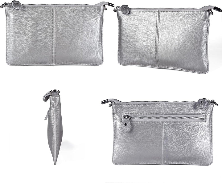 Befen Leder-Clutch, Geldbörse, kleine Umhängetasche für Damen A-silber, Kl574p Sweatshirt für Kinder