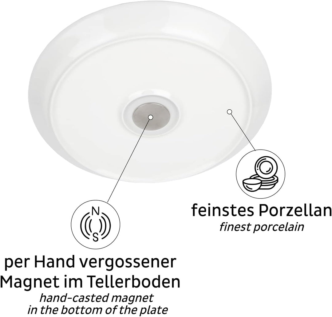 silwy® Porzellan-Vorteilsset (4er-Set) bestehend aus zwei Magnet-Teller und zwei Magnet-Bowls - perf