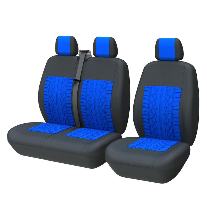 TOYOUN Universal Sitzbezüge Auto für Transporter LKW Vordersitze Autositzbezüge 3D-Reifen-Spur-Muste