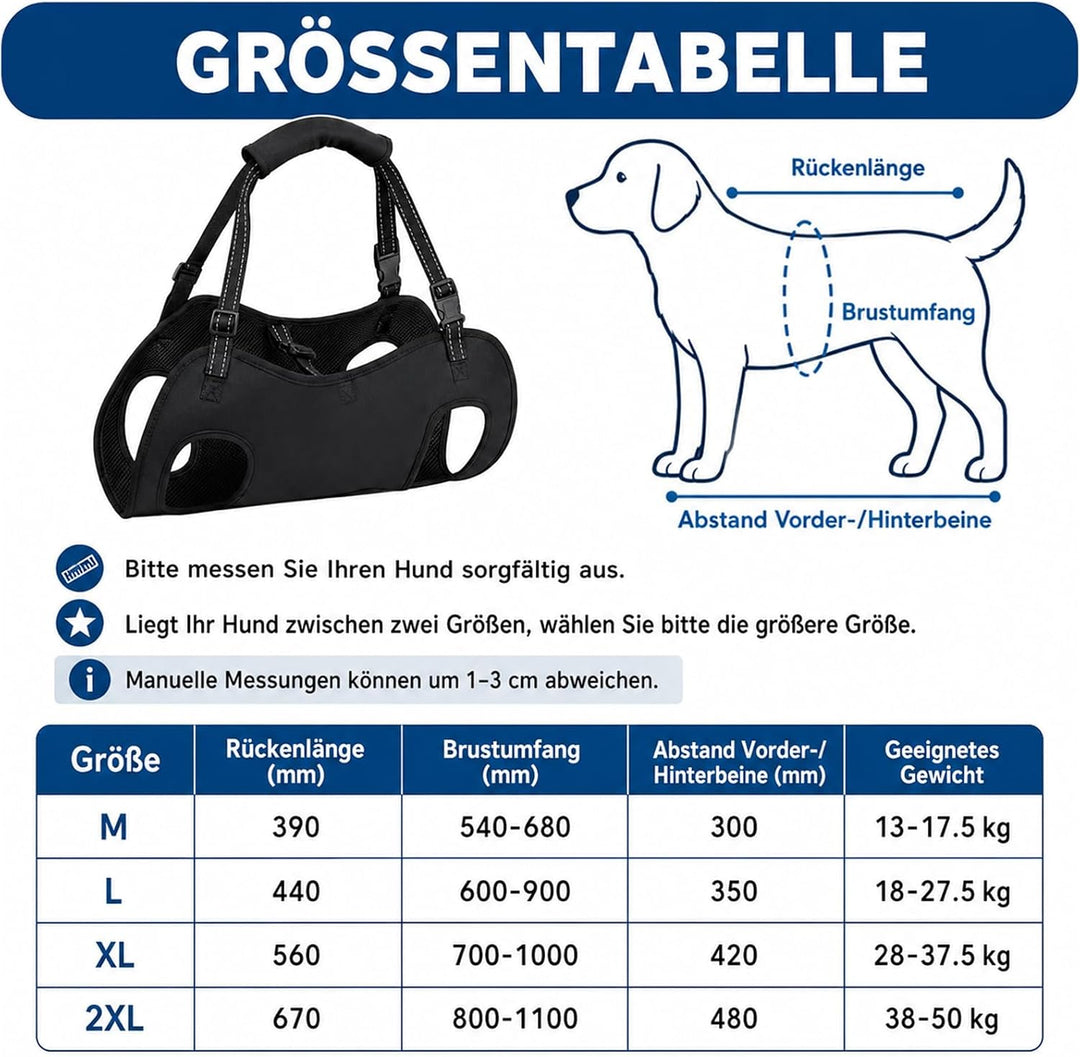 Tragehilfe Hund Gross, Hunde tragehilfe, Tragegeschirr Hund, Arthrose Geschirr Hund, Hundehebegeschi