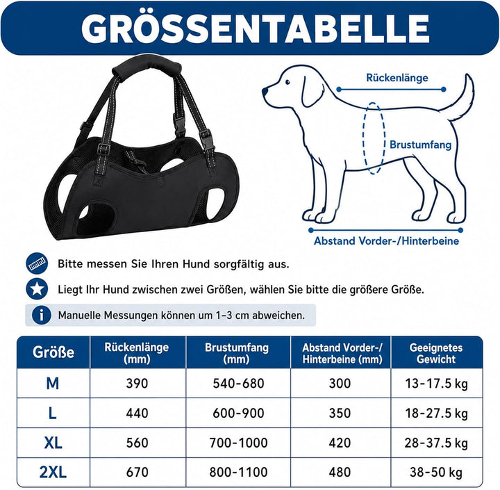 Tragehilfe Hund Gross, Hunde tragehilfe, Tragegeschirr Hund, Arthrose Geschirr Hund, Hundehebegeschi