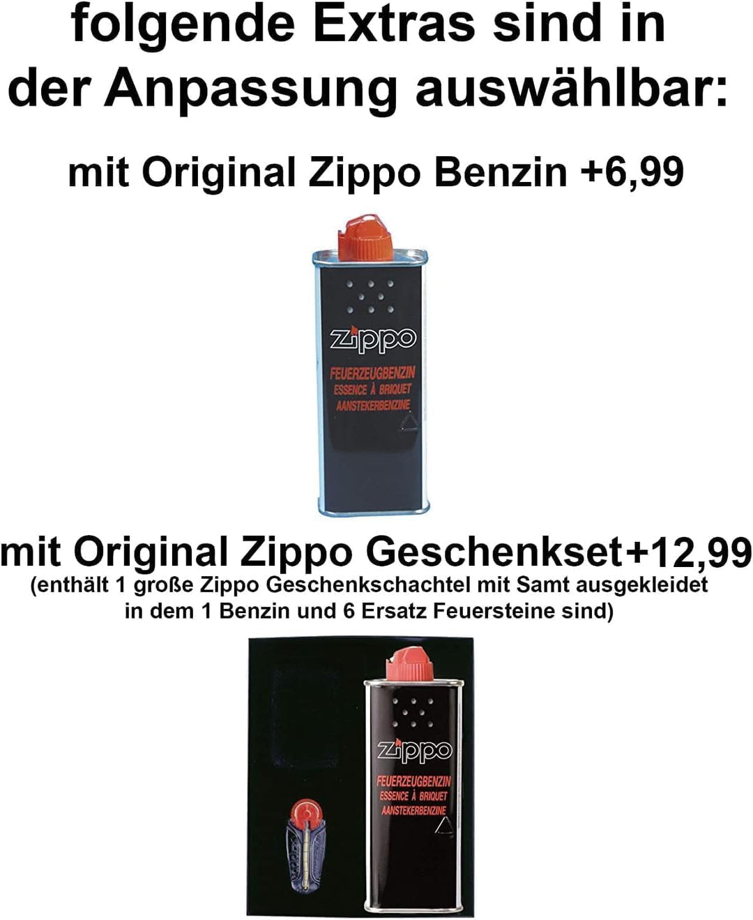 geschenke-fabrik.de Feuerzeug mit Gravur - personalisiert optional mit Geschenkset - Geschenk für Mä