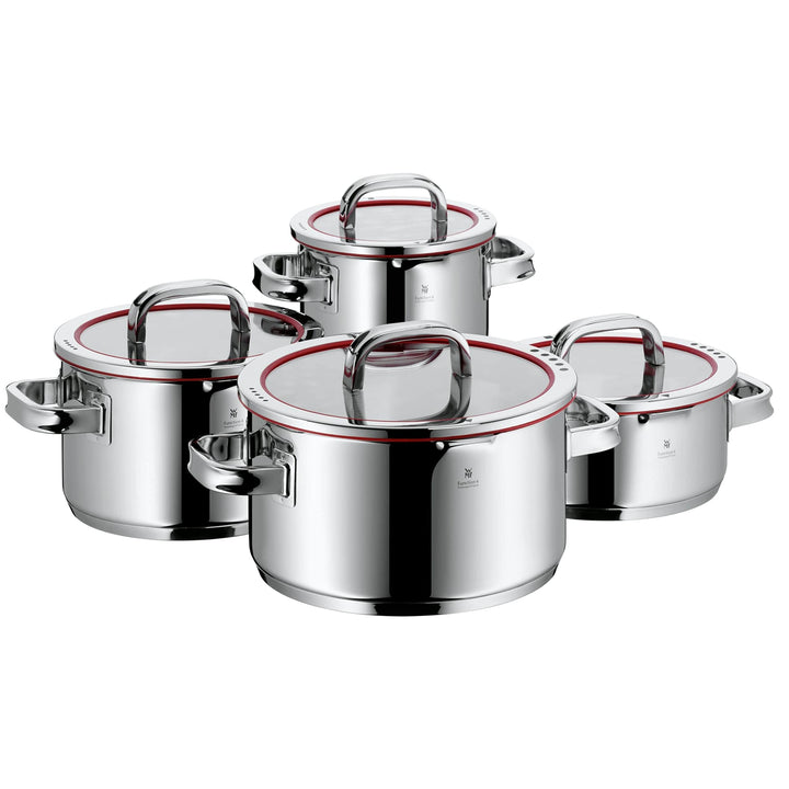 WMF Function 4 Topfset Induktion 4-teilig, Cromargan Edelstahl poliert, Glasdeckel mit 4 Abgiessfunk