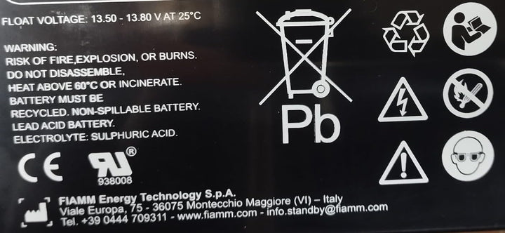 FIAMM 12FGH36 9 Ah 12 V Wechselrichter-Batterie – Batterien des Wechselrichters (9 Ah, 12 V, 5 Jahre