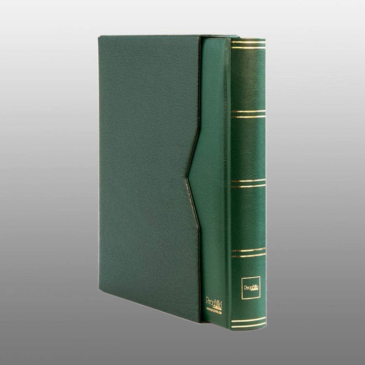Prophila 60 weisse Seiten Briefmarkenalbum wattiert mit Kassette grün