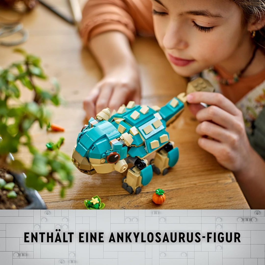 LEGO Jurassic World Baby Bumpy: Ankylosaurus, baubarer Spielzeug-Dinosaurier für Fans von Jurassic W