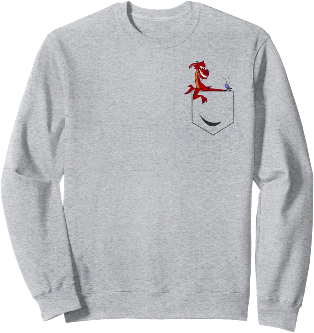Disney Mulan Mushu And Cri-Kee Pocket Sweatshirt