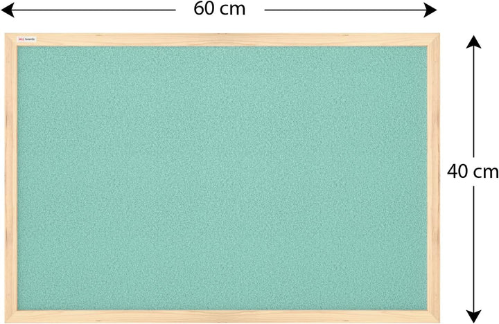 ALLboards Mint Pinnwand mit Holzrahmen 60x40cm Mint Korktafel Korkwand Pinnwand Kork Farbiger Kork 6