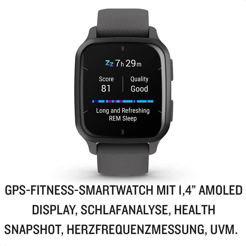 Garmin Venu Sq 2 - GPS-Fitness-Smartwatch mit 1,4" AMOLED Display, Schlafanalyse mit Sleep Score und