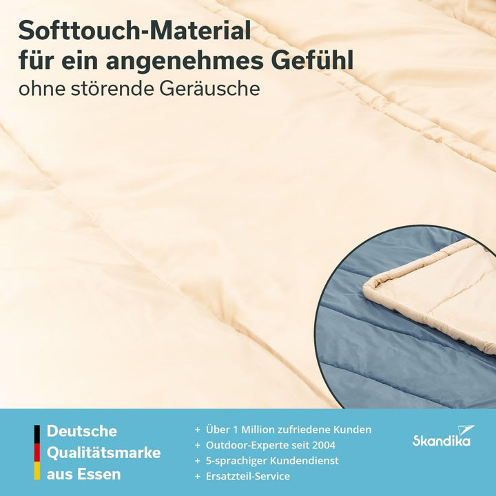 Skandika Schlafsack Oppdal| Deckenschlafsack für Erwachsene, 3 Jahreszeiten, Kompakt, leicht, rechte