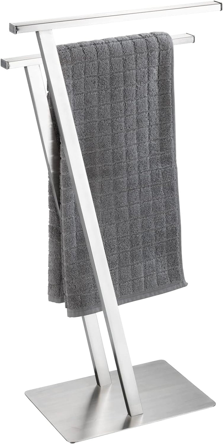 WENKO Handtuchständer Lirio, Handtuchhalter freistehend, Kleiderständer, aus rostfreiem Edelstahl, 2