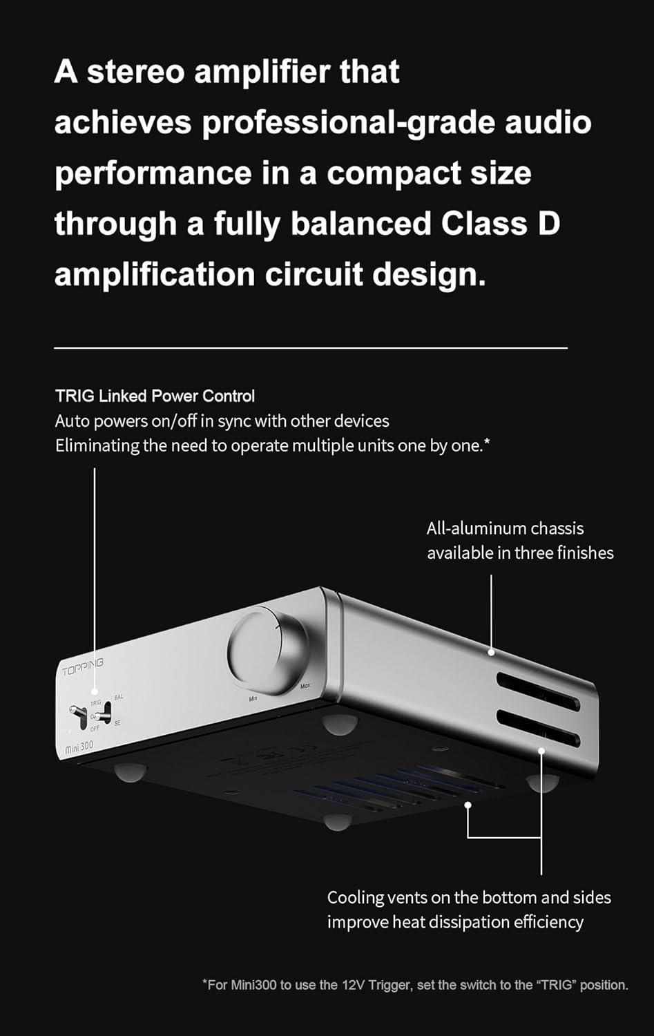 Topping Mini 300 Kompakter Desktop-Leistungsverstärker – Vollständig Symmetrischer Class-D-Verstärke