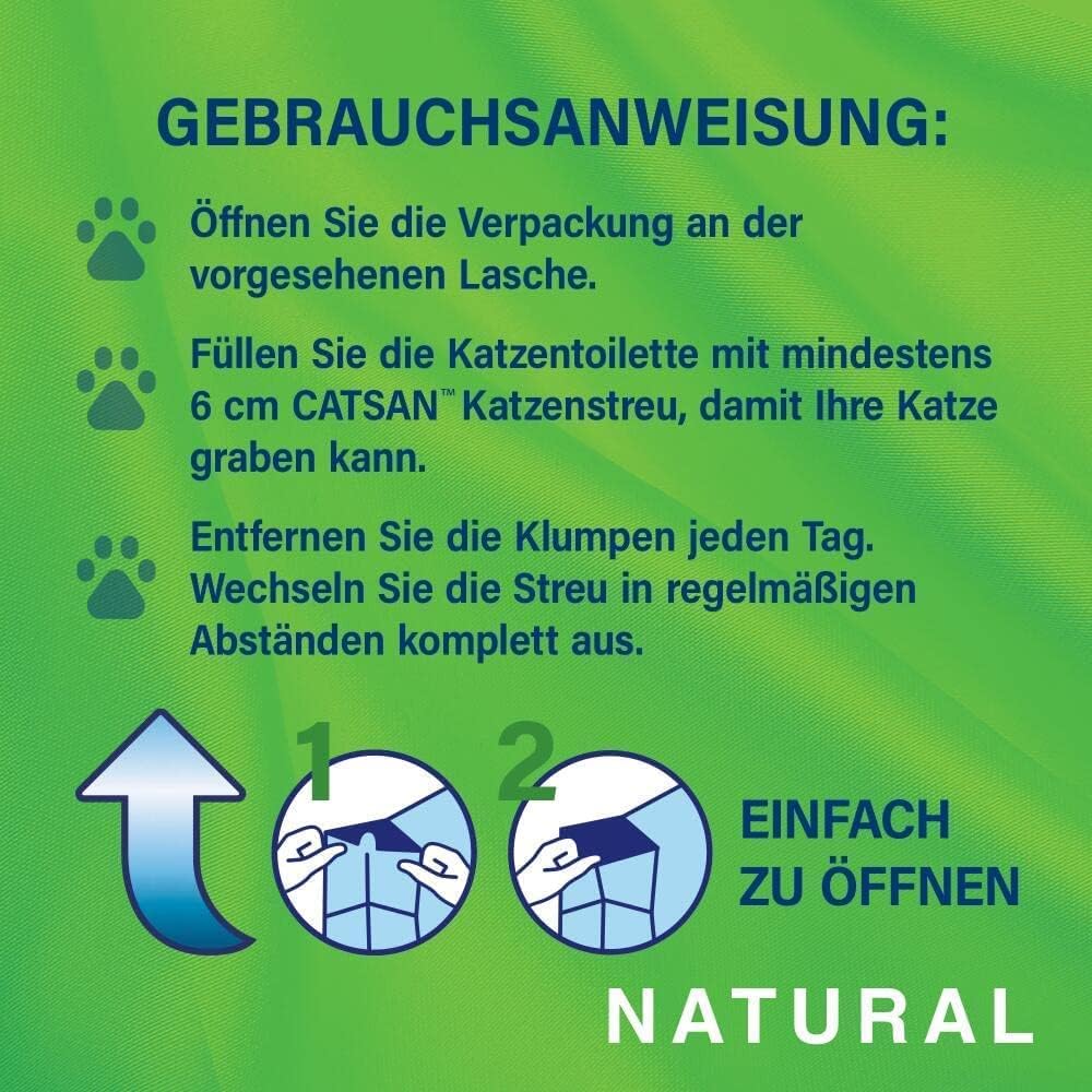 Catsan Natural Kompostierbare Klumpstreu für Katzen, 20 Liter (1 Beutel) – Katzenstreu 100 Prozent B