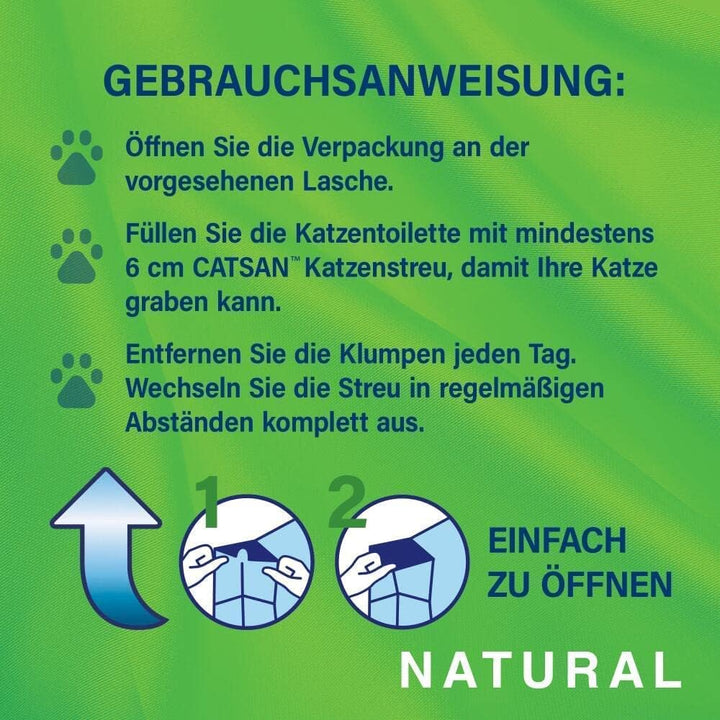Catsan Natural Kompostierbare Klumpstreu für Katzen, 20 Liter (1 Beutel) – Katzenstreu 100 Prozent B