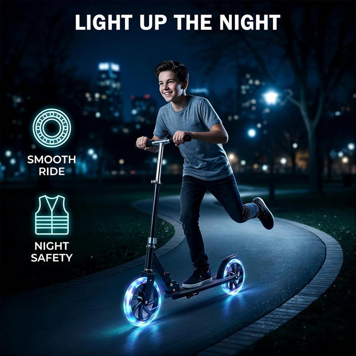 2 Stück Leuchtende Stunt Scooter Rollen, 200mm Scooter Räder Ersatzräder LED-Lichtrollen Kompatibel