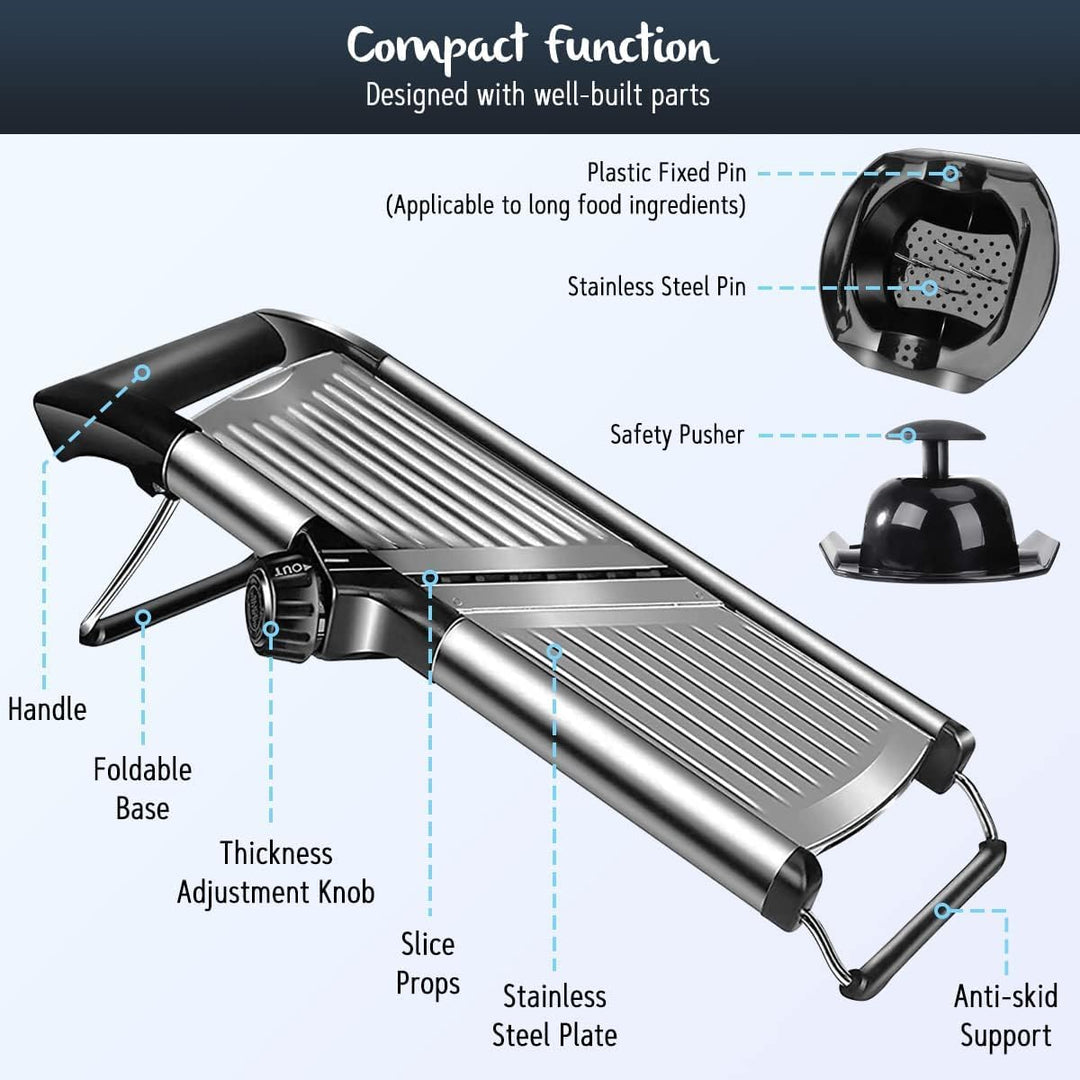 ADOV Gemüseschneider, Multifunktion Mandoline Gemüsehobel mit Edelstahl Klingen, Professionelle Vers