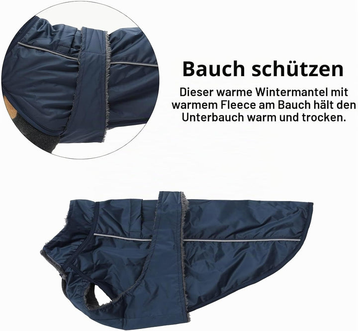 MOREZI Dachshund Regenmantel, wasserdichte Aussenschicht, Fleecefutter, reflektierende Besätze, Vers