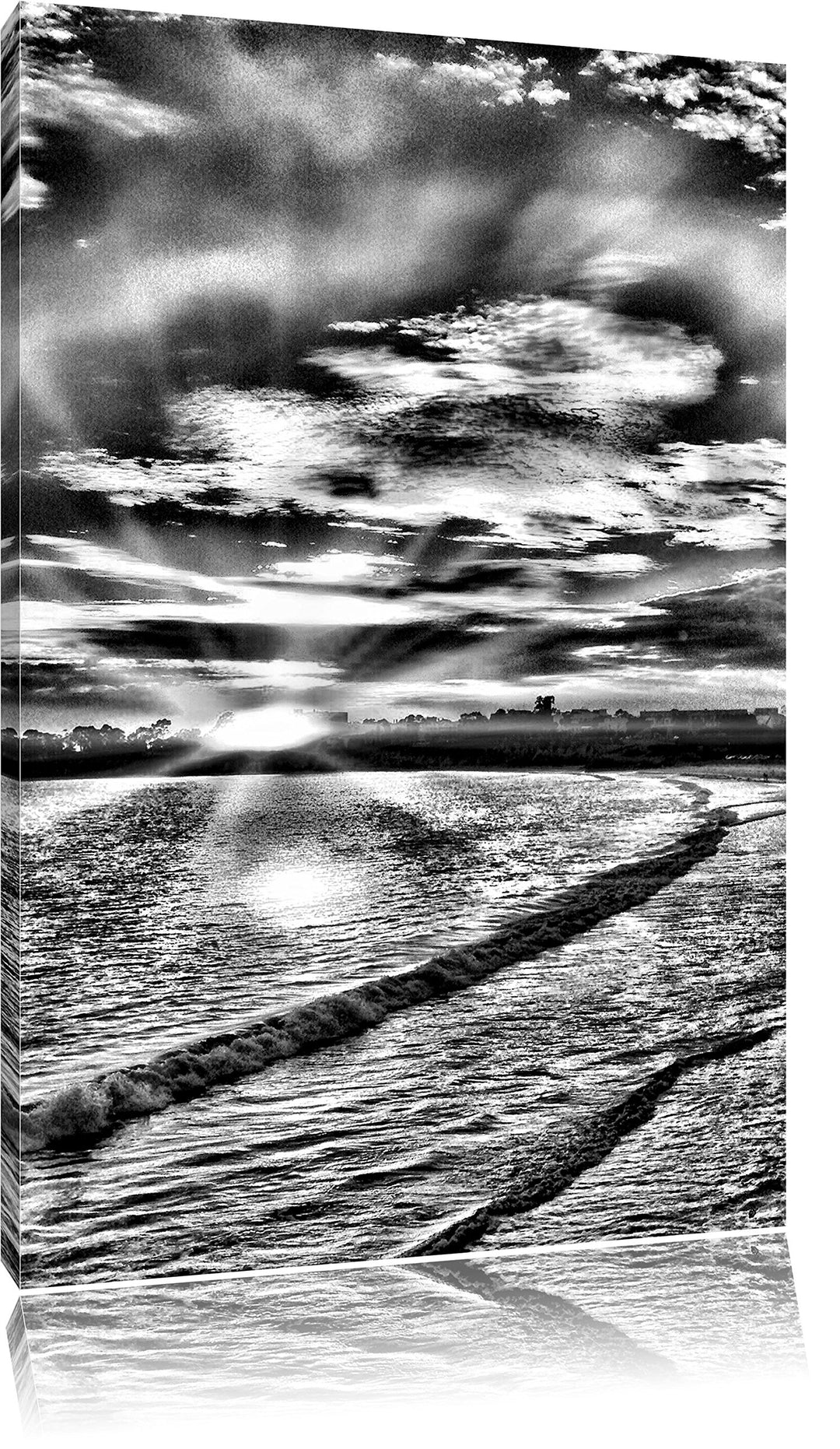 Pixxprint Los Angeles Beach / 100x70cm Leinwandbild bespannt auf Holzrahmen/Wandbild Kunstdruck Deko