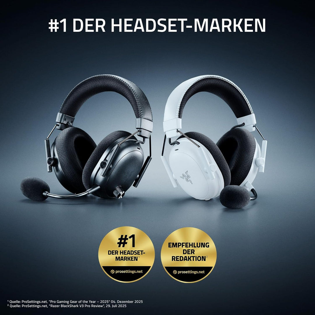 Razer BlackShark V3 Pro - Kabelloses E-Sport-Headset mit ANC- Geräuschunterdrückung - 50mm Audio Tre
