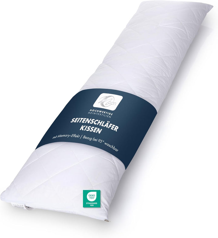 Moon - Seitenschläferkissen mit Viscoschaum Flocken - extra fest mit 1500g - mit Memory-Effekt - 95°