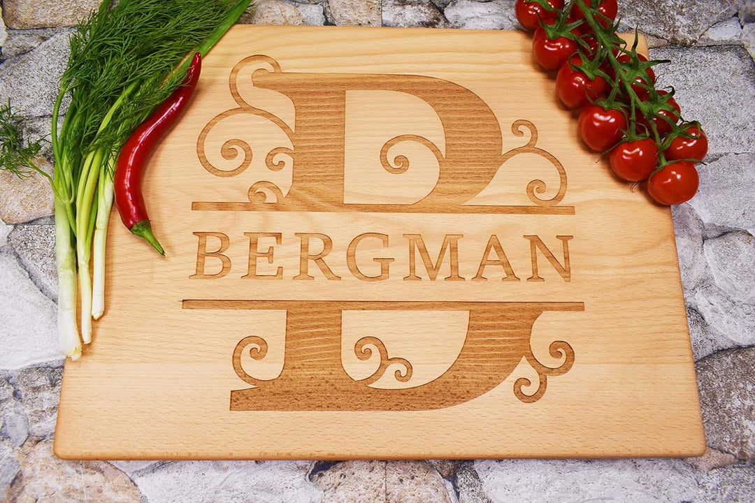 Personalisiertes Schneidebrett mit Monogramm-Kappe | Handgefertigt Schneidebrett | Frühstücksbrett |