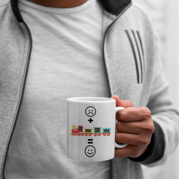 Trendation - Eisenbahn Tasse Geschenk für Eisenbahner Modelleisenbahn :(+ Eisenbahner = :) Lustige G
