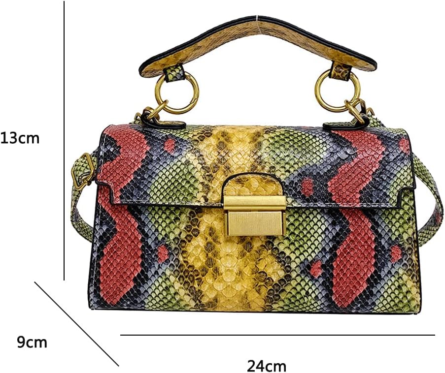 Coolives Damen Kleine Umhängetasche mit Krokodilledermuster Mini Handtasche aus PU-Leder Clutches Da
