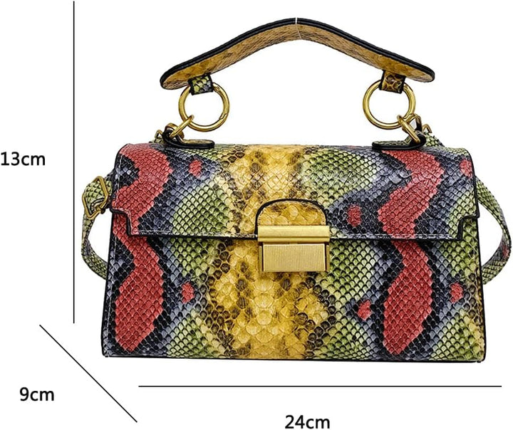 Coolives Damen Kleine Umhängetasche mit Krokodilledermuster Mini Handtasche aus PU-Leder Clutches Da